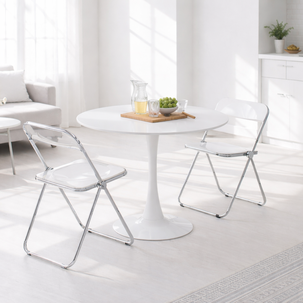 카페 원형 식탁 테이블 라운드 탁자 화이트 2인 800