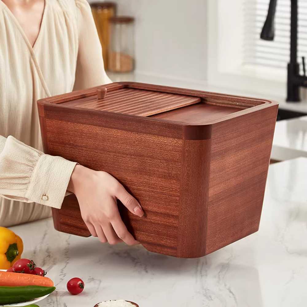 원목 쌀통 대용량 잡곡단지 쌀독 보관통 뒤주 고가구 5kg - 상세 이미지 2