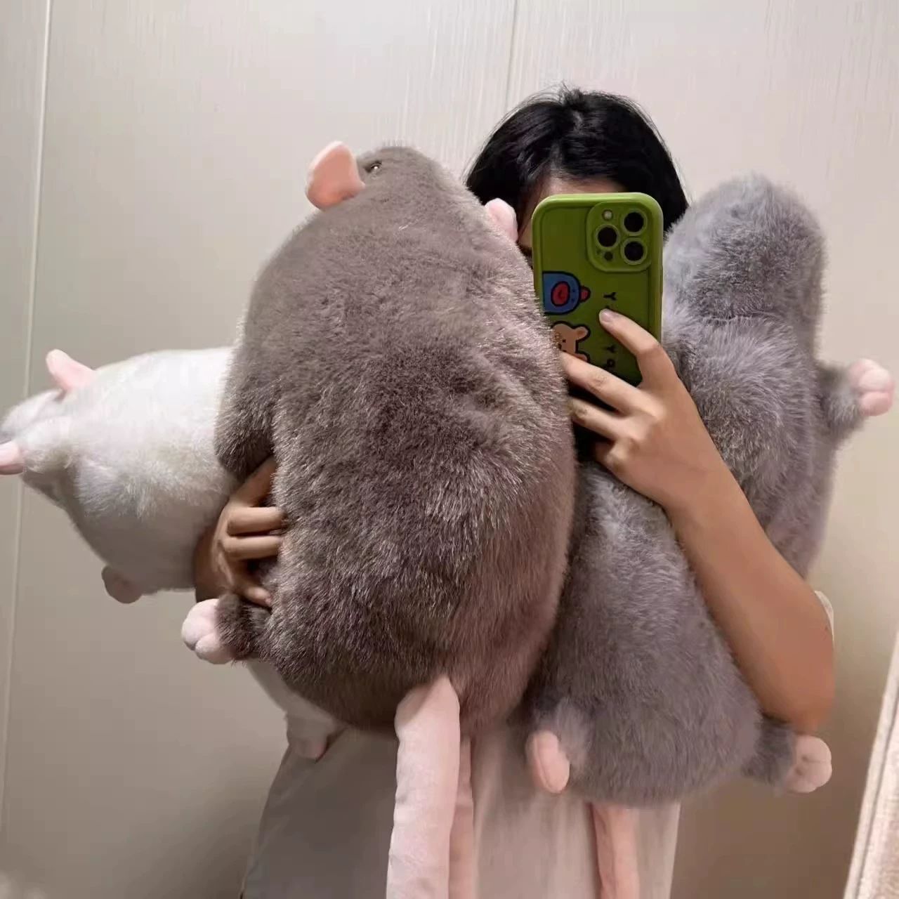 생쥐 인형 동물 모형 보송보송 빅사이즈 플러시 선물용 그레이 35cm - 상세 이미지 2