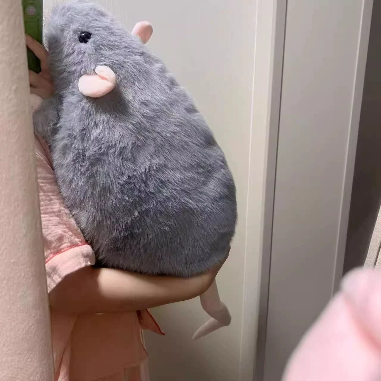 생쥐 인형 동물 모형 보송보송 빅사이즈 플러시 선물용 그레이 35cm - 상세 이미지 5