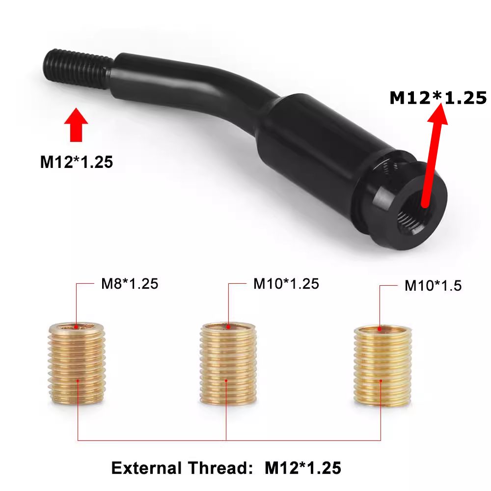 기어봉 어댑터 알루미늄 텅스텐강 일체형 너트 CNC 블랙 M14 x 1.5 내부+외부 - 상세 이미지 4