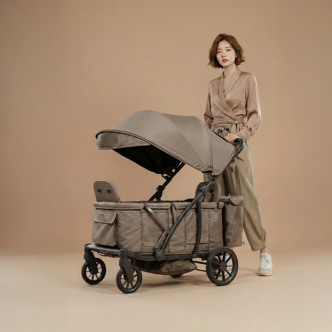 [누비앤타보] TAVO 웨건GT 유모차형 웨건 디럭스급 연년생 등하원용 GT3 브라운+사은품세트