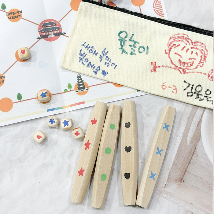 민속 전통 미니 윷놀이 게임 필통 세트 만들기 diy - 상세 이미지 3