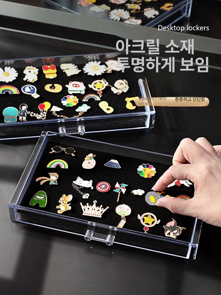 메달 전시용 뱃지 브로치 투명 스토리지 정리함 안정적인 3단 - 상세 이미지 4