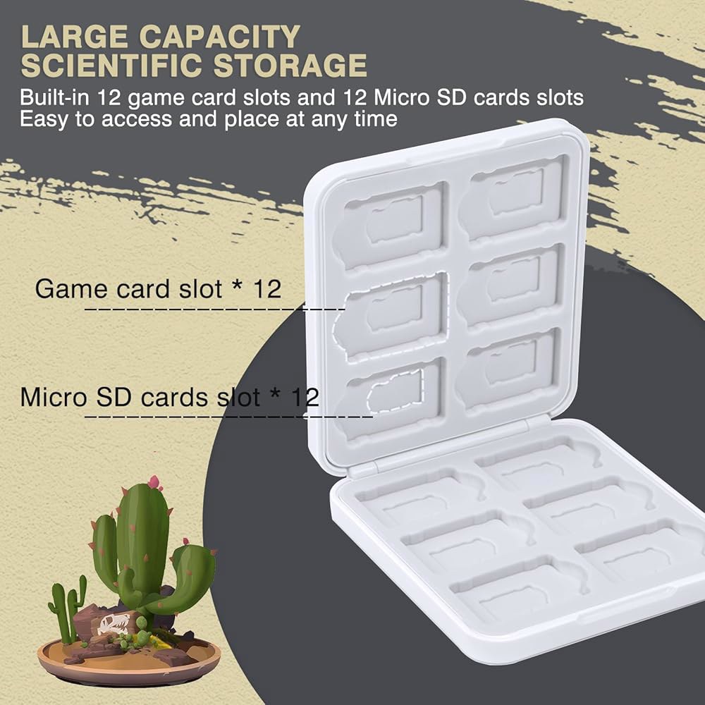 Game Card Case for Switch Slots-White Gold Memory 12 OLED, and Cartridge SD Design Storage Micro Kin - 상세 이미지 3