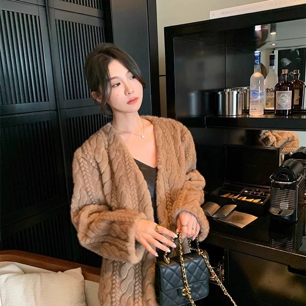 에코 꽈배기 기본 겨울 페이크 고급 놀던언니 - 상품 이미지