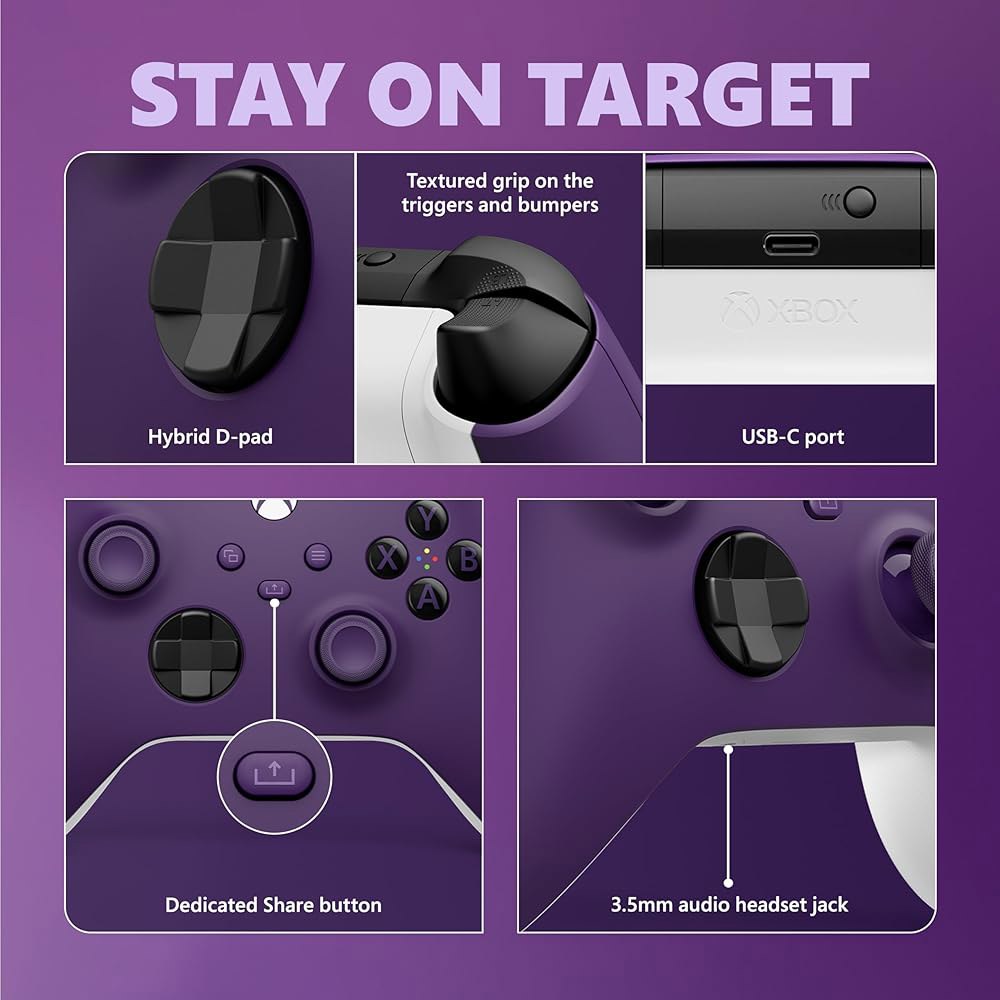 Xbox Core Wireless Gaming Controller Astral One, and Android, PC, Series XS, Purple iOS Windows - 상세 이미지 3
