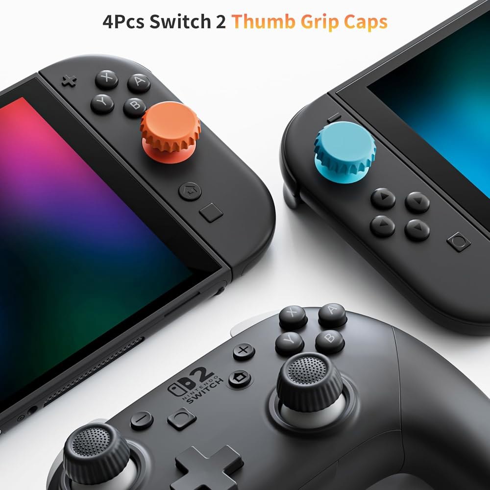 COOWPS for 7 IN 1 Protection Ultra-Hard Game Military Leather Thumb Grade Screen with 2 4Pcs Grips, - 상세 이미지 3