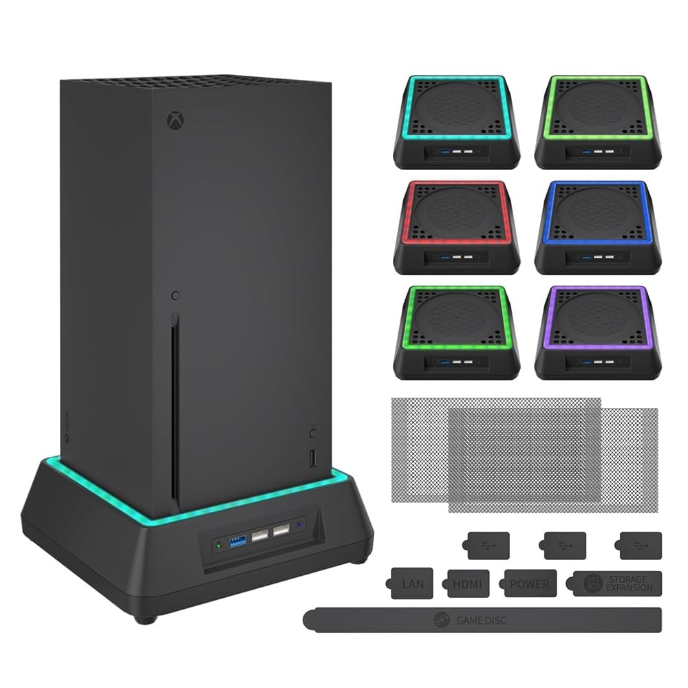 Cooling Fan for Xbox Series Turbo Filters Ports, (Only Compatible Big x) Extra Dust USB Cover Mviioe - 상품 이미지