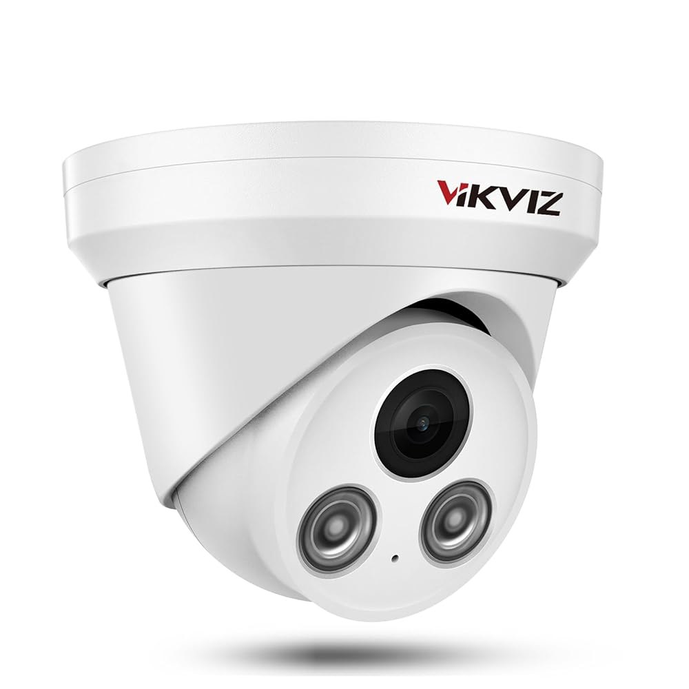 VIKVIZ 4MP PoE IP 카메라 있는 스마트 NDAA 실외, BlueIris, 렌즈 시야, 감지, 준수 IR 마이크/오디오가 야간 29.9m(98피트) 네트워크 보안 IP6 - 상품 이미지