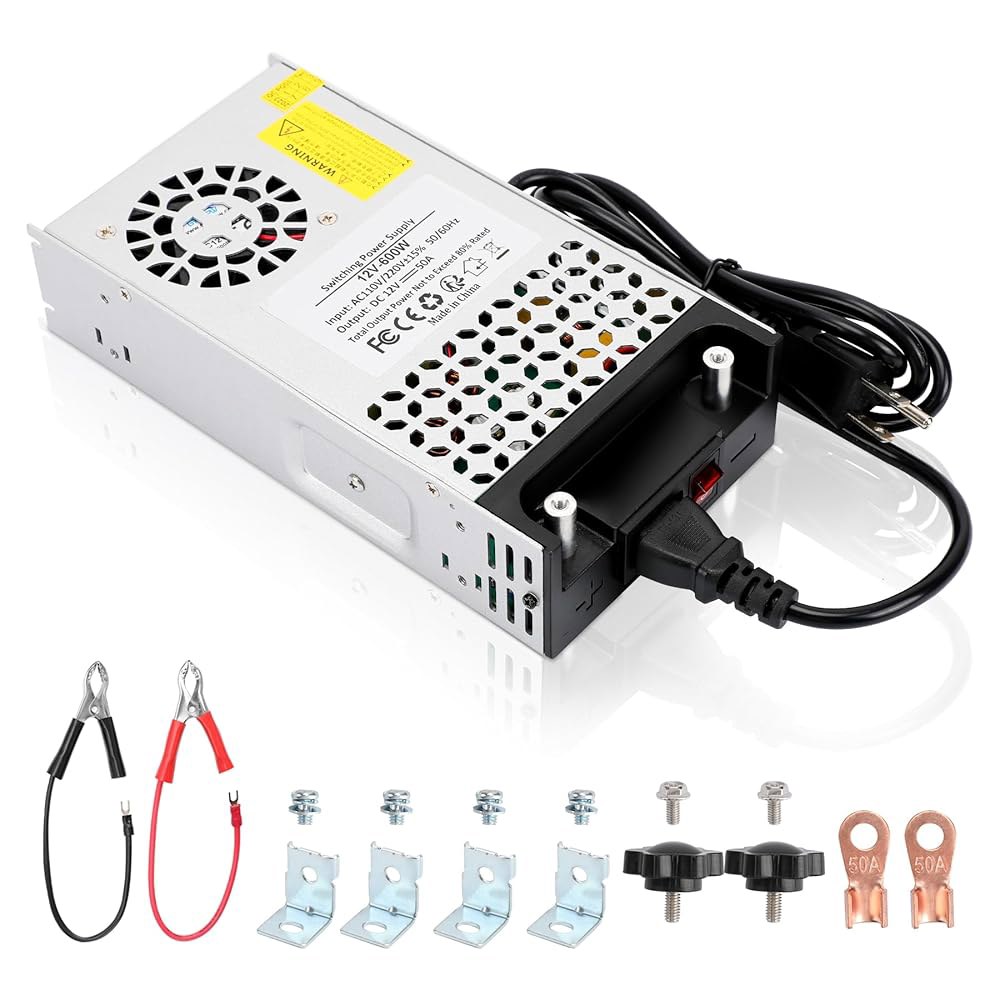 VIXKPIRR 110V AC - 12V SMPS 3D 컨버터, 변압기 최대 스위치 600W DC 시스템 보안 전원 공급 라디오 CCTV 어댑터 컨버터 장치 카메라 50A 프린터용 - 상품 이미지