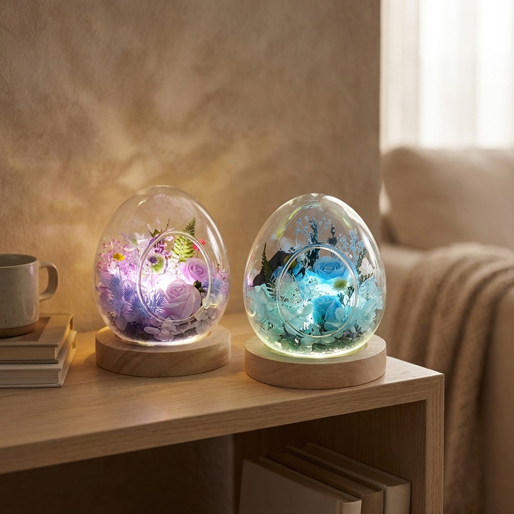 베라플리 LED 에그 프리저브드 플라워 꽃다발 - 상세 이미지 5