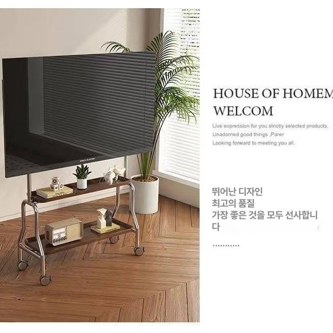 TV 스탠드 대형 거치대 전동식 고중량 이젤형 모니터 스테인리스스틸 2중층 + 75인치 - 상세 이미지 3