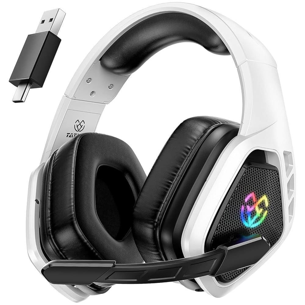 Tatybo Wireless Gaming Headset for Headphones Ps4, Microphone, PC, Battery 2.4 Ghz & Ps5, 30H Switch - 상품 이미지