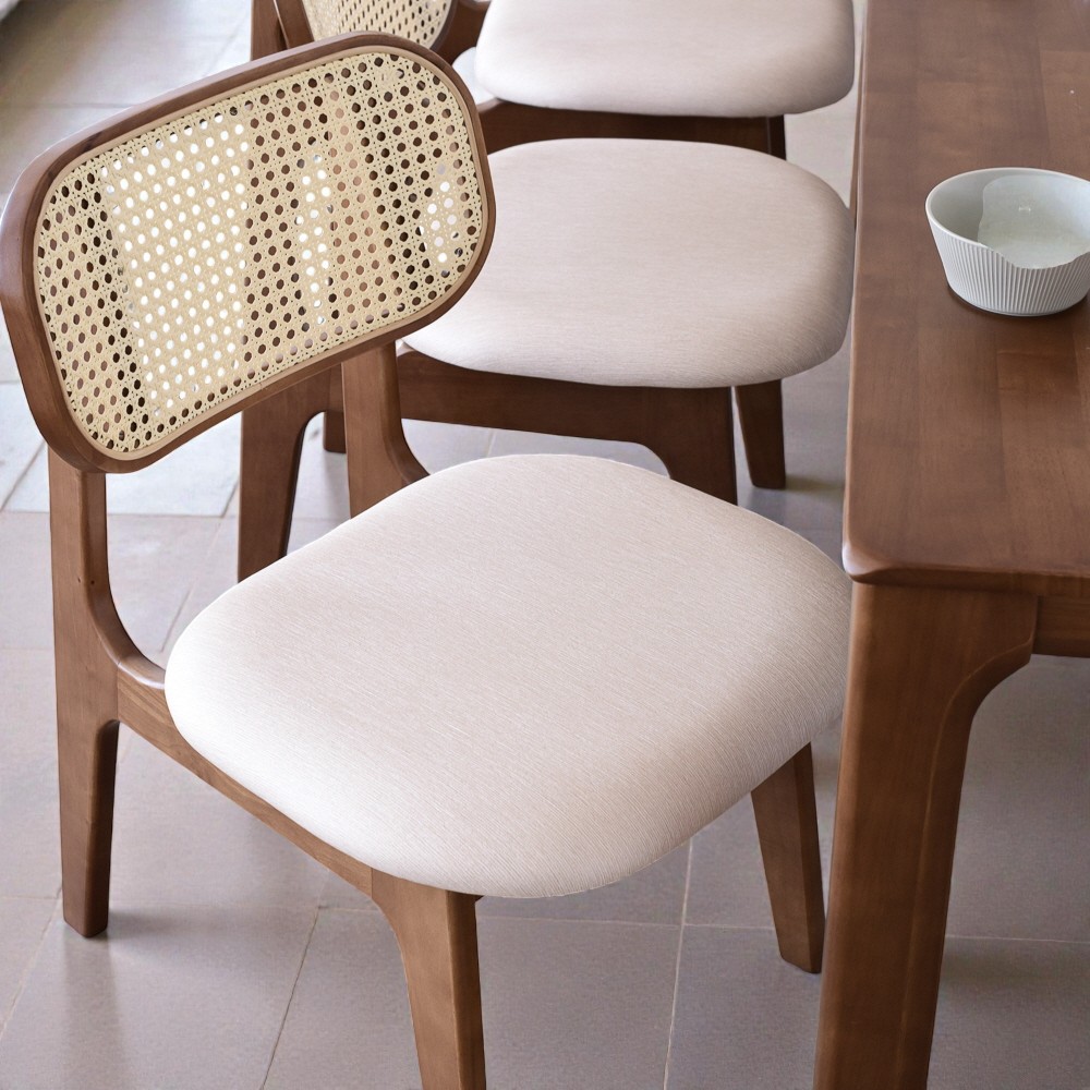 이즈네이처 낮은식탁 원목 6인용식탁 4인용식탁 세트 식탁+의자6, 1900mm, A타입(스퀘어 의자), 월넛브라운