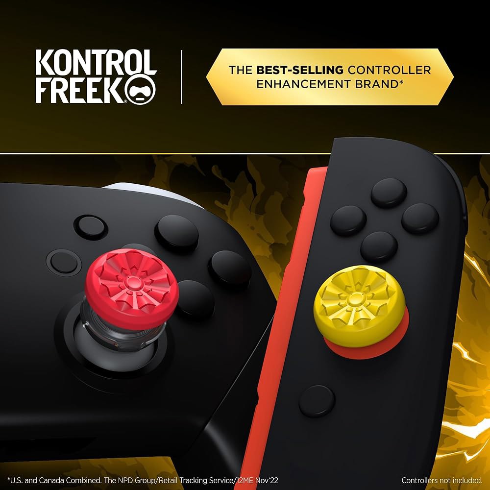 KontrolFreek 갤럭시 게이머팩 일렉트릭 호환 닌텐도 스위치 에디션 옐로우 및 레드 4팩 2와 - 상세 이미지 2