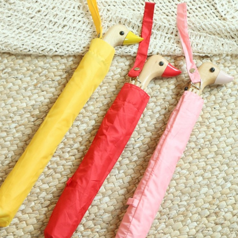 접이식 2단 자동 오리 우산 3color 귀여운 비둘기 예쁜 인싸우산 엄브렐라 - 상품 이미지