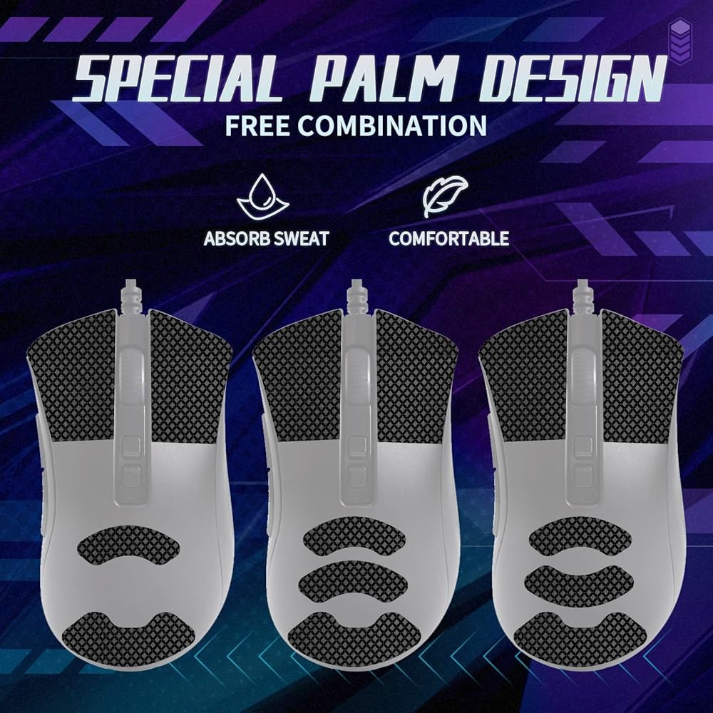 TALONGAMES 레이저 DeathAdder V2 / 마우스와 흡수, 호환되는 컷, 손바닥 핏 얇은 그립 게이밍 테이프, 땀 0.5mm, 마우스 프로 스킨 쉬운 미끄럼 방지 사용 - 상세 이미지 3