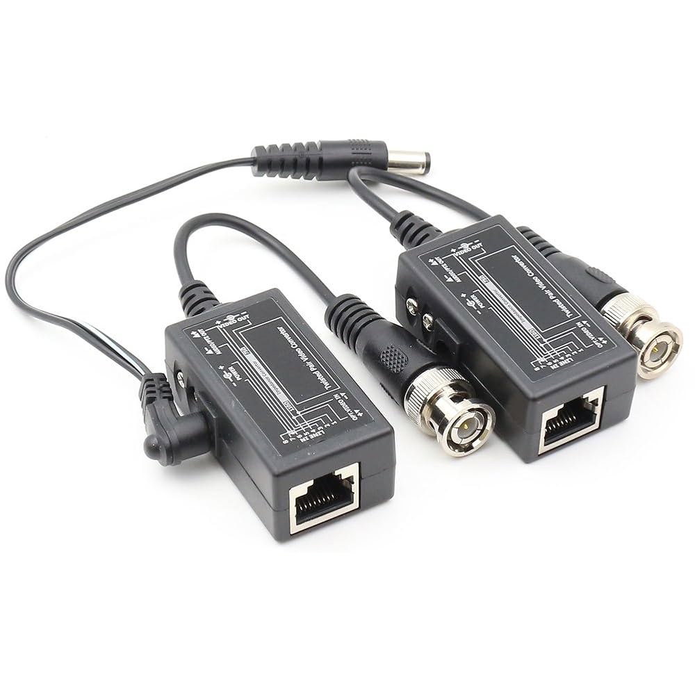 ANHAN 패시브 비디오 발룬 전원 1쌍 Cat5 / BNC to 카메라용 보안 수 Cat6 케이블 RJ45 어댑터 CCTV 트랜시버 네트워크 감시 - 상품 이미지