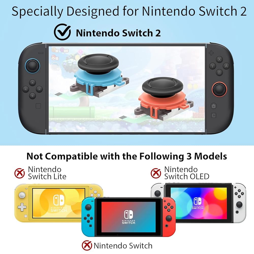 LONANDY Joycon Joysticks for Nintendo Screwdrivers, Analog Switch Repair 2 Anti-Drift Grips, Thumb - 상세 이미지 3