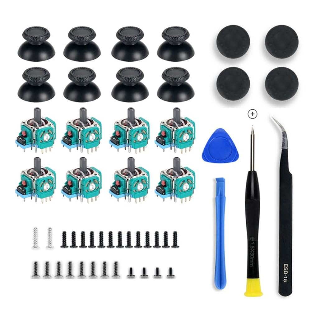 COMZPLIFE 8pcs Analog 3D Joysticks Playstation Repair 5 DualSense Kit Controller Screwdriver with PS - 상품 이미지