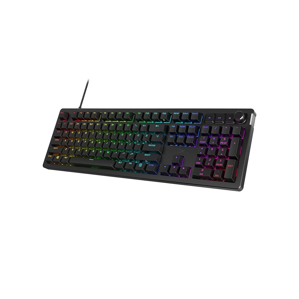 HyperX Alloy Rise 핫 PC, 게이밍 센서, 장착, 스위치 스왑 개스킷 기계식 키보드, 선형 조도 가능 Full Size - 상품 이미지