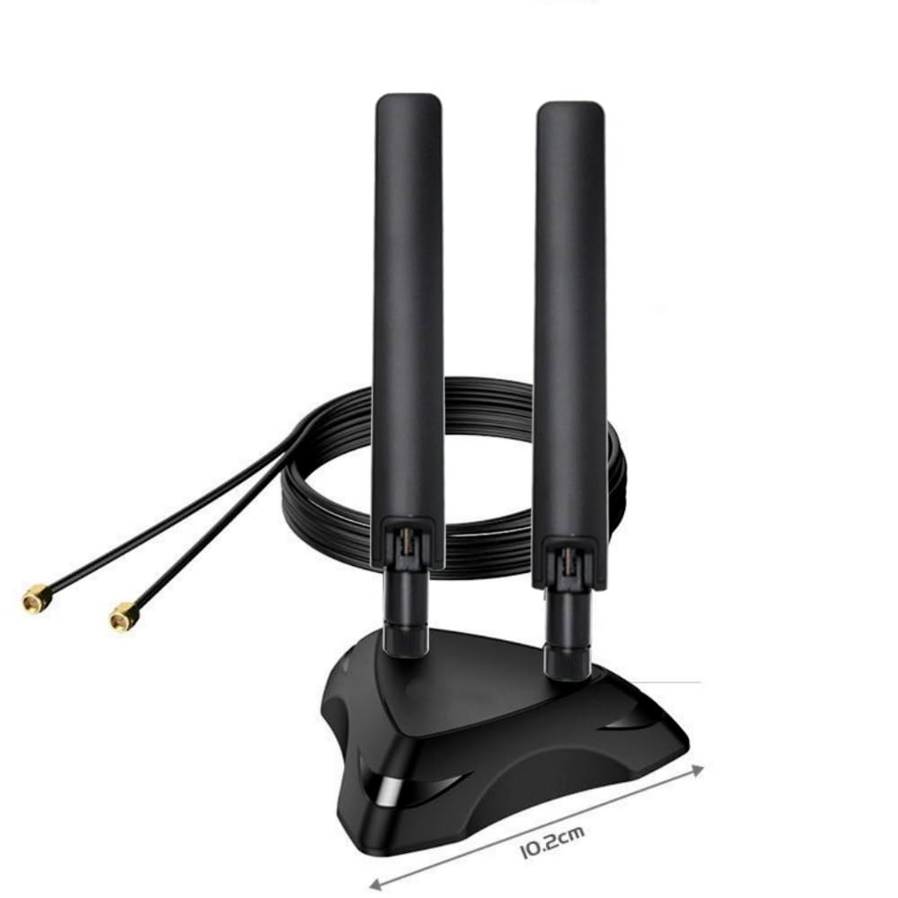 데스크톱 PC용 WiFi 6E 안테나 카드 블루투스 무선 RP-SMA Wi-Fi 6GHz 5GHz (중앙에 네트워크 홀), 라우터용 어댑터 2.4GHz 하이 게인 10dBi 트라이 - 상품 이미지