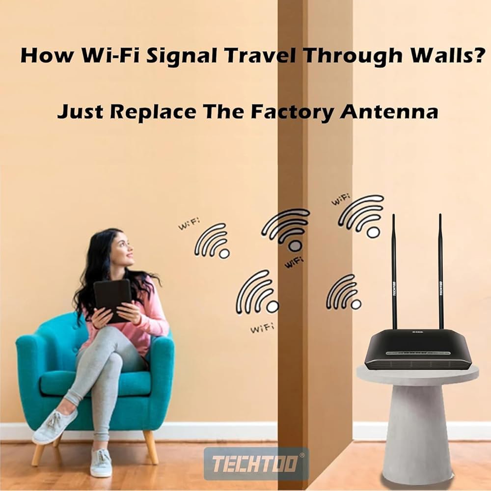 TECHTOO Wi-Fi 안테나 9dBi 2.4Ghz 카메라-보안 범위 RP-SMA 라우터용 카메라-데스크탑 커넥터 확장기(RP-SMA-10팩) PC 무선 포함-USB 네트워크 - 상세 이미지 3