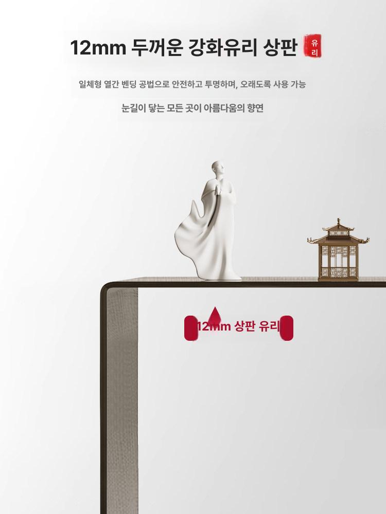 서랍 대리석 북유럽 현관 장식장 강화유리 복도 아크릴 60 40x75 프리미엄 블랙 완전 조립 완료 - 상세 이미지 3