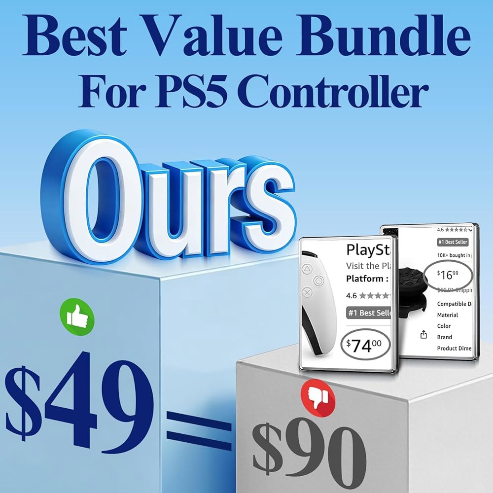 Wireless for PS5 Controller,Pa5 Remote New Gamepad Joysticks, Hall Drift,Dual Pro Compatible White - 상세 이미지 2