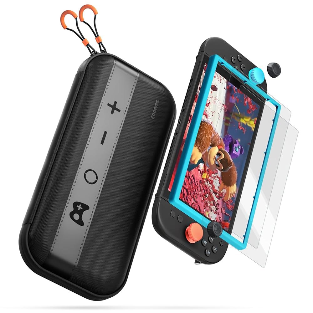 COOWPS for 7 IN 1 Protection Ultra-Hard Game Military Leather Thumb Grade Screen with 2 4Pcs Grips, - 상품 이미지