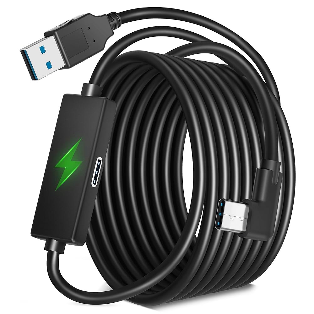 Kuject Design 16FT Link Cable Port Type 3.0 Power, VR PC Uninterrupted Separate C USB and Charging - 상품 이미지