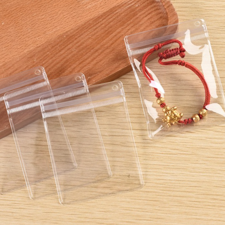 미니 지퍼백 타공 pvc 키링 열쇠고리 만들기 키홀더 부자재 파우치 DIY 재료 악세사리 - 상품 이미지
