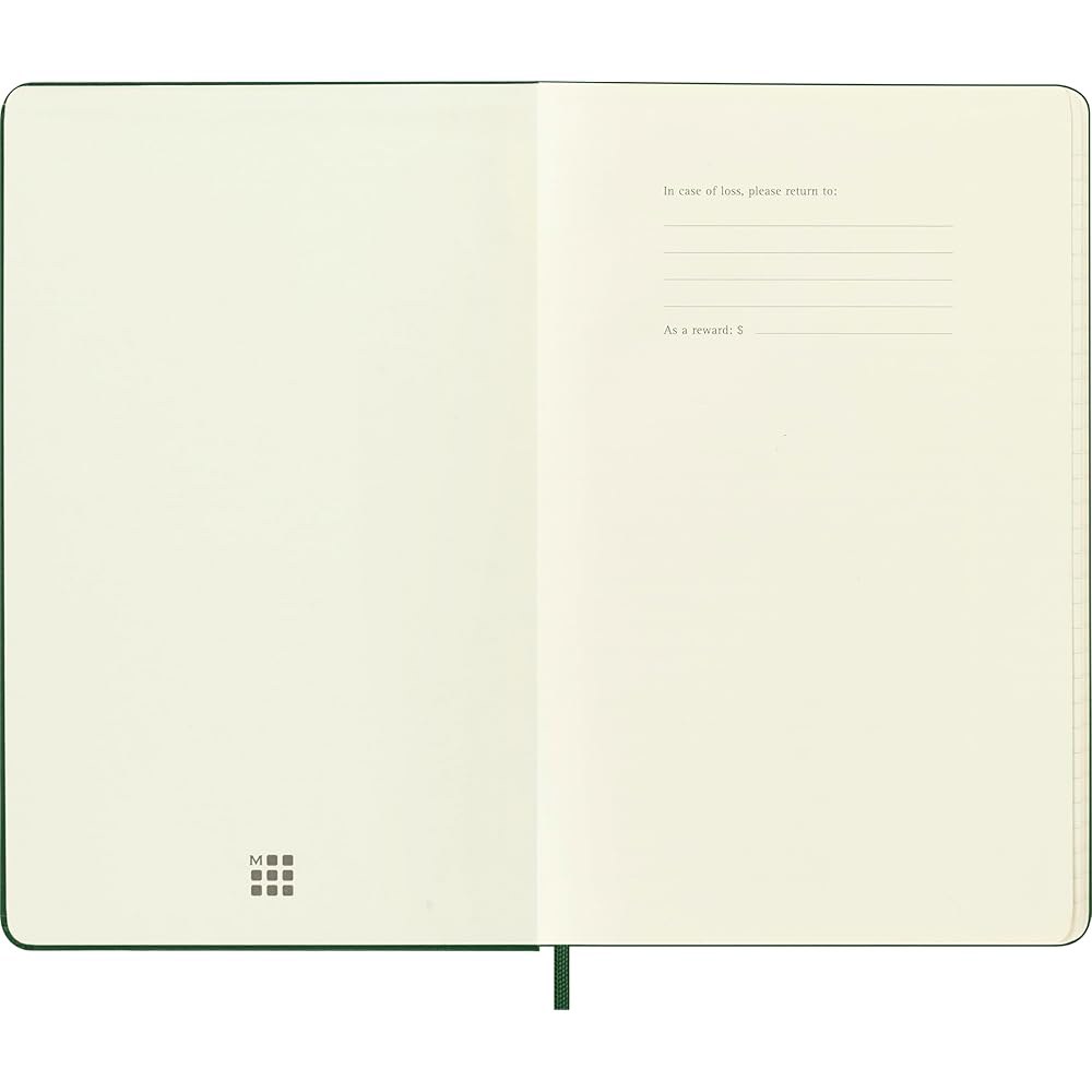 몰스킨 홀리데이 노트, 하드 커버, 룰드, 라지(5인치 x 8.25인치), 머틀 그린, 240페이지 - 상세 이미지 3