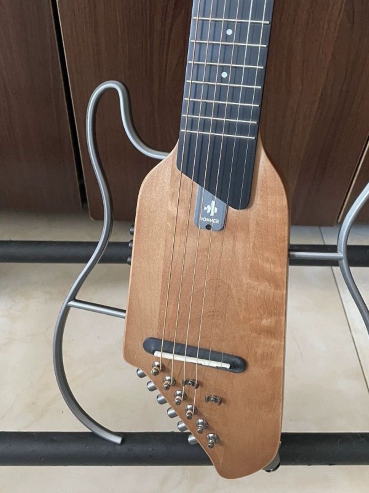 어쿠스틱 통기타 사일런트 기타 포크 휴대용 여행용 초보 블랙 39inch - 상세 이미지 3