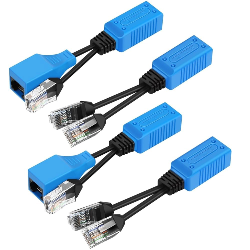 TNP RJ45 이더넷 케이블 결합기/스플리터 감시용 암 LAN POE 1 Cat6 Cat5e 및 수 스플리터 데이터 - Y (2쌍), 키트 익스텐더 어댑터 2 네트워크 - 상품 이미지