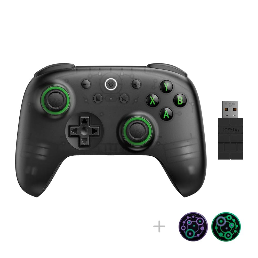 8Bitdo Ultimate 2C Hall Effect for and L4/R4 Bumpers, Joysticks Black) Rumble Turbo Controller Wirel - 상품 이미지