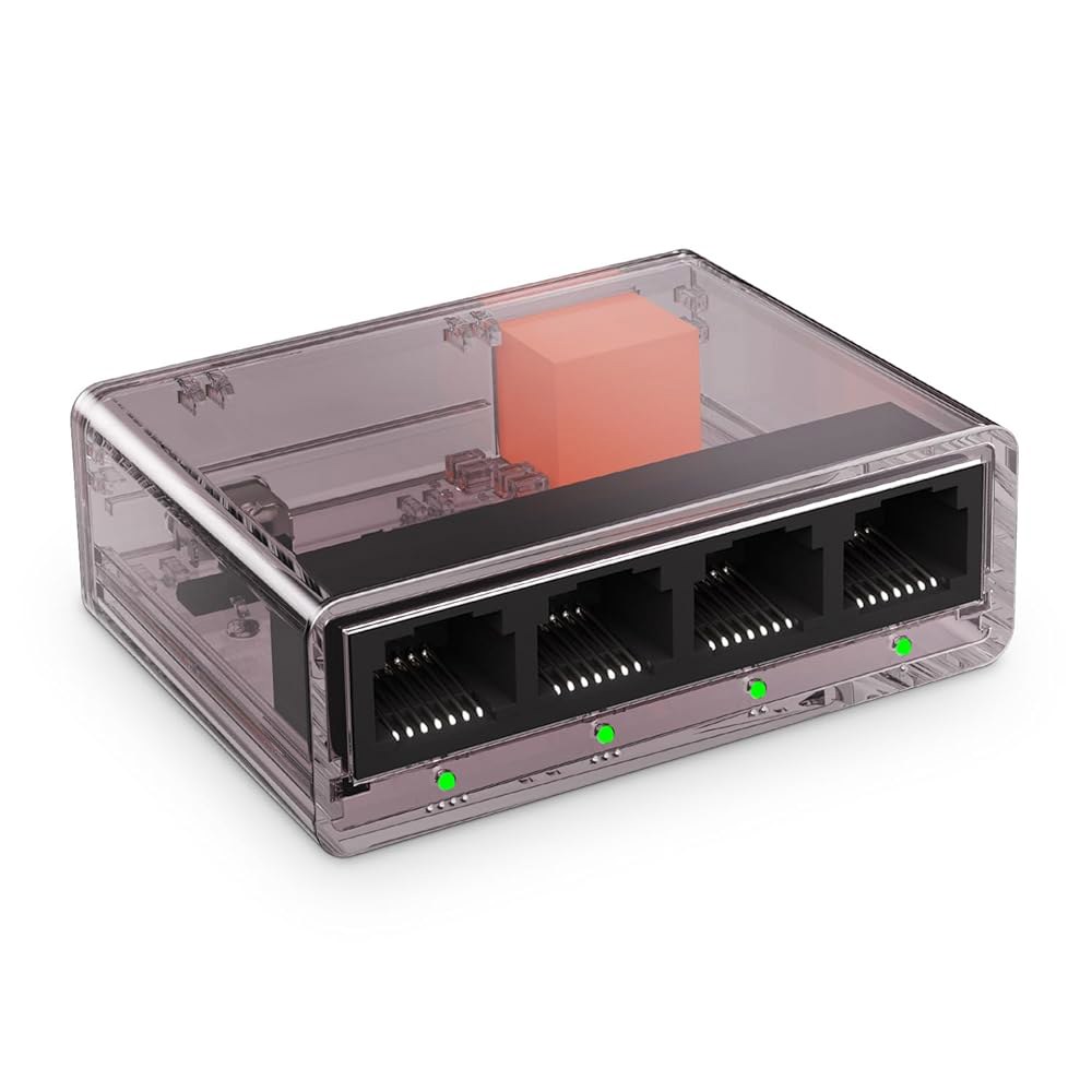 기가비트 이더넷 스플리터 1~4 포트, 있는 IP 케이블이 네트워크 앤 미니 YuLinca USB 플라스틱 어댑터, PC, 스마트 플러그 모뎀, 플레이 프린터, 1000Mbps - 상품 이미지
