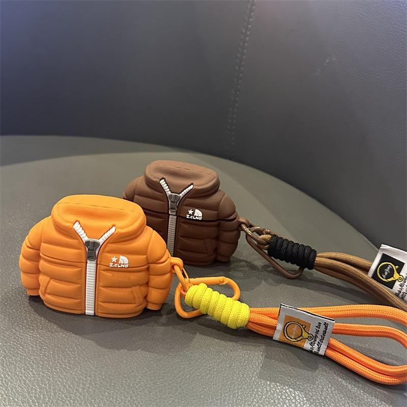 에어팟프로1 블루투스 보호 커버 브라운 헤드폰 케이스+펜던트 AirPods Pro 1 2 3 4 - 상세 이미지 2