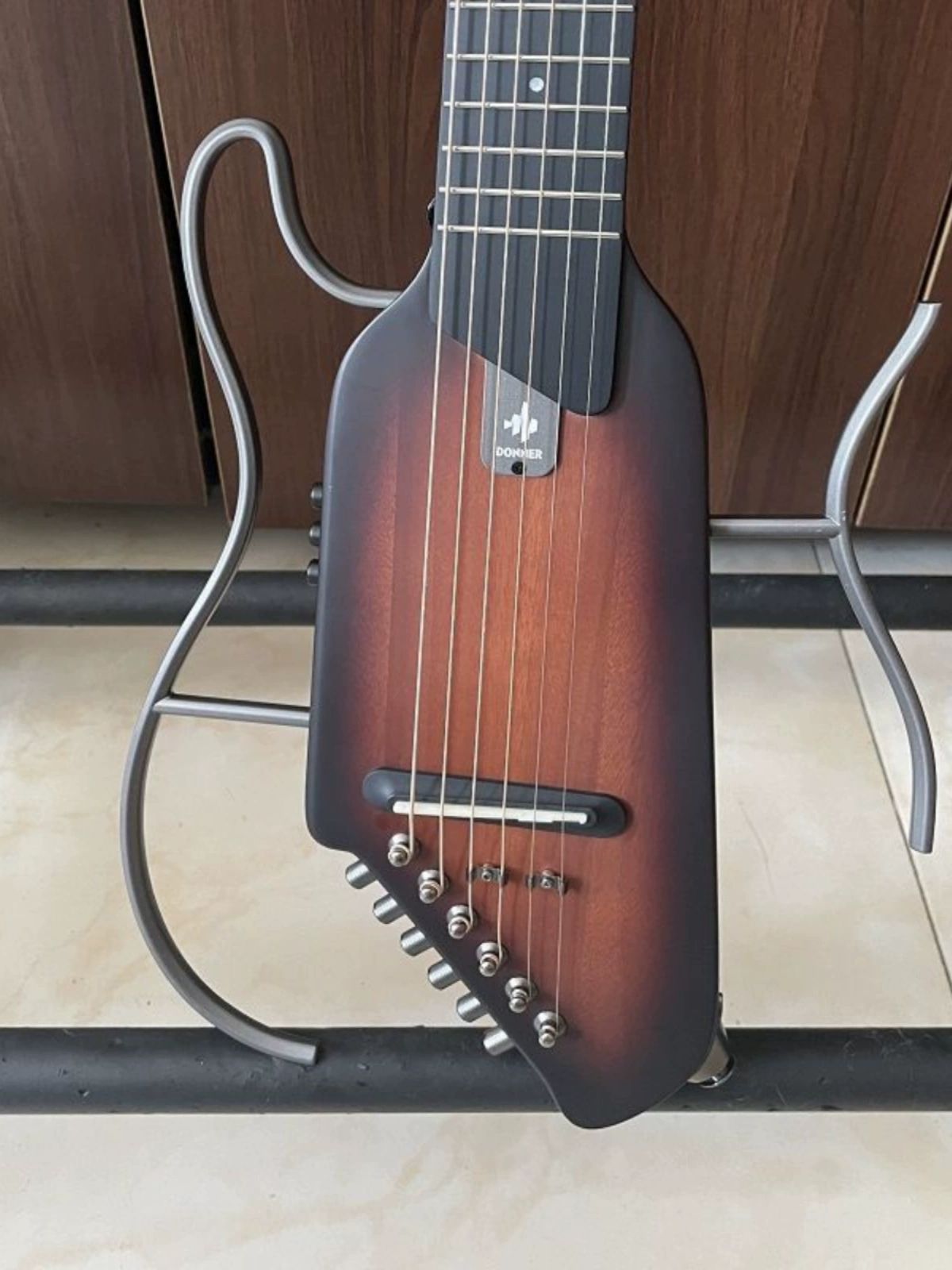 어쿠스틱 통기타 사일런트 기타 포크 휴대용 여행용 초보 블랙 39inch - 상세 이미지 2