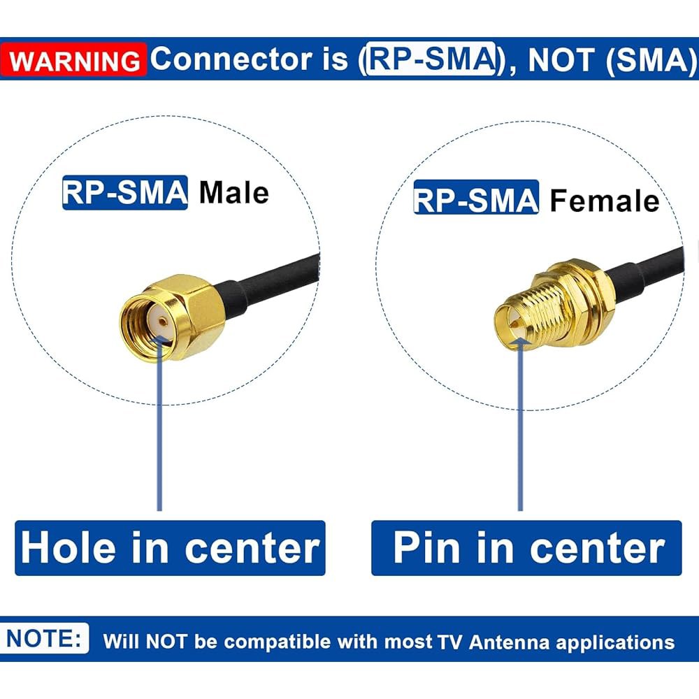 WiFi 안테나 연장 케이블 15.2m(50피트) - 수 보안 -100 카메라용 핫스팟 마운트 암 차폐 라우터 벌크헤드 무선 Wi-Fi 저손실 IP RP-SMA 이중 - 상세 이미지 2