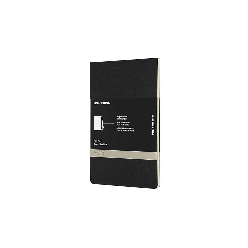 몰스킨 PRO 패드, 소프트 커버, 라지(5인치 x 8.25인치) 룰드/라인드, 블랙, 96페이지 - 상품 이미지