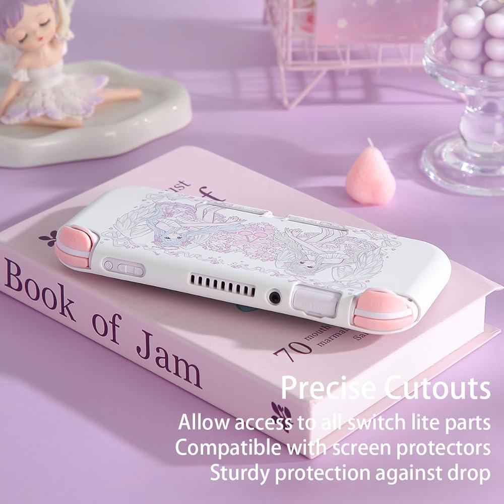Case for Nintendo Switch Lite Pink Silicone Proof Anti-Drop Accessories ONLY Aesthetic Compatible Sa - 상세 이미지 2