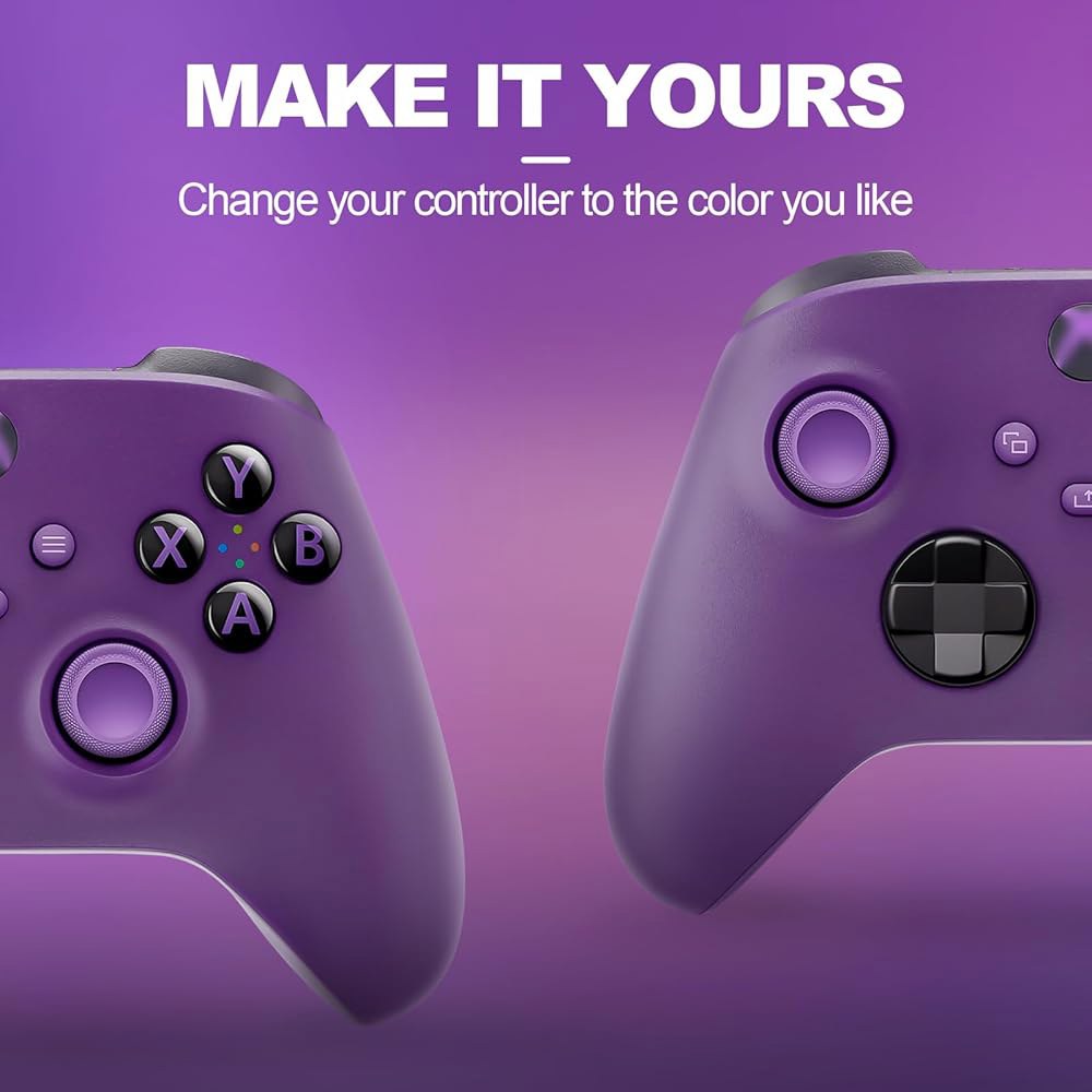 Xbox 시리즈 X/S 컨트롤러용 퍼플 케이스 무선 Core 교체 쉘 키트, 액세서리 컨트롤러와 맞춤형 페이스 플레이트 호환되는 - 상세 이미지 3