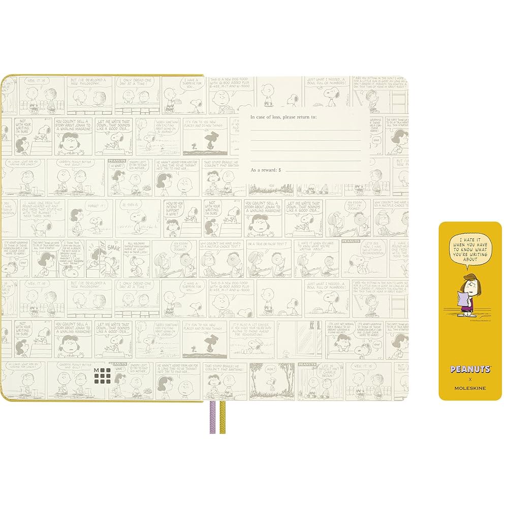 몰스킨 한정판 땅콩 패티 노트북, 하드 커버, 라지(5인치 x 8.25인치), 룰드, 옐로우, 176페이지 - 상세 이미지 3