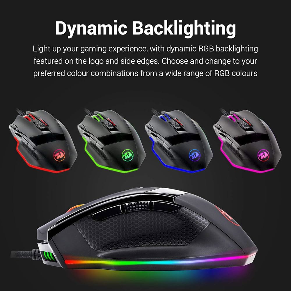 Redragon M801 Mammoth 16400 DPI 스위치 마우스 사용자 프로그래밍할 프로필, PC용, 5개의 프로그래밍 있는 무게 Omron 게이밍 레이저 버튼, 가능한 - 상세 이미지 2