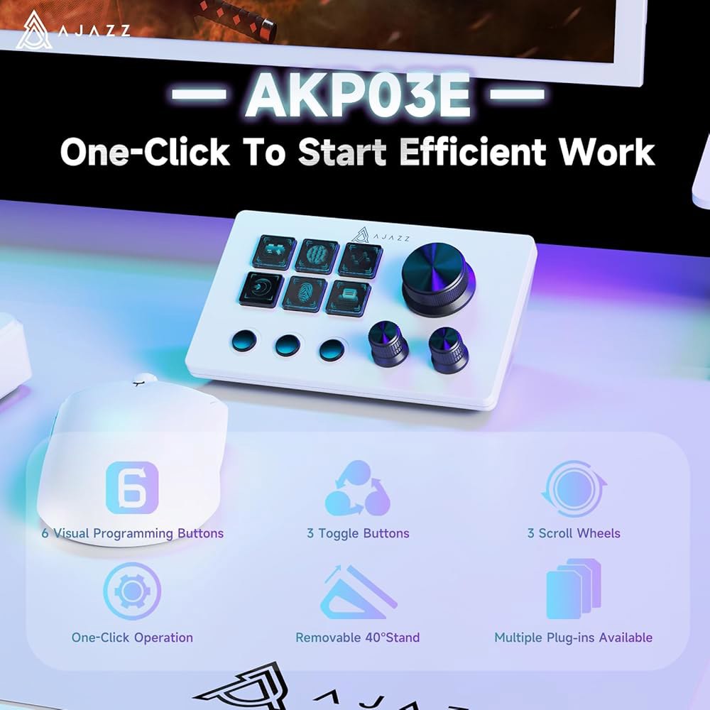 AJAZZ Macro Keypad Stream Controller Office Setup, YouTube, Visual Mac PC, Streaming Programmable De - 상세 이미지 2
