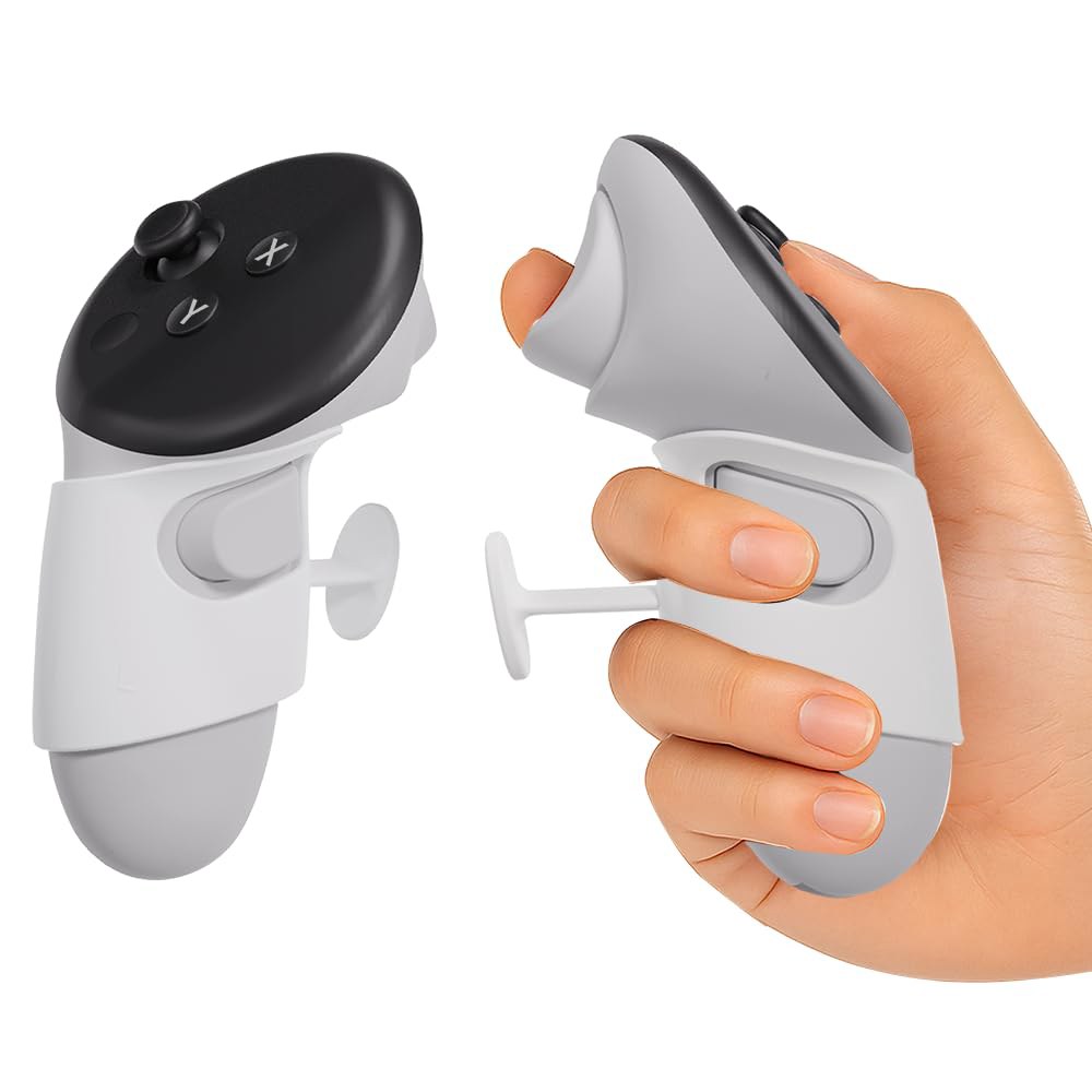 JYXEREM Rivet-Lock Finger Grips for 3 Anti-Slip VR No-Strap Covers, Hand Controller Accessories, Que - 상품 이미지