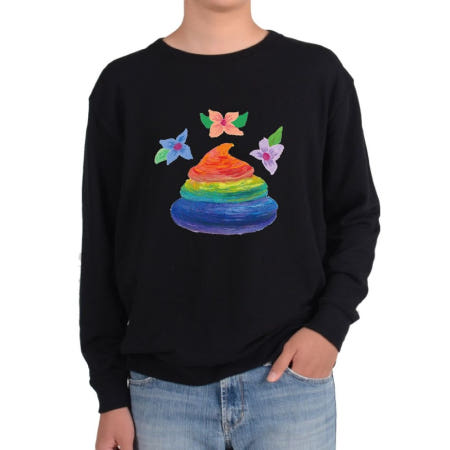 무지개색 맨투맨 똥꿈 향기 품은 티셔츠