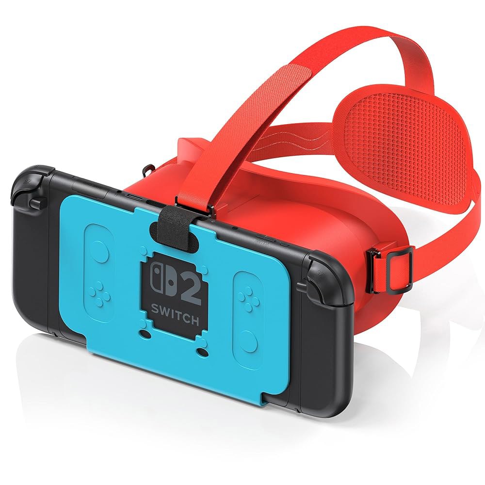 VR Headset for Nintendo Switch Orange&Blue (2025), Lenses 2 Kit Comfortable Glasses Strap, Virtual - 상품 이미지